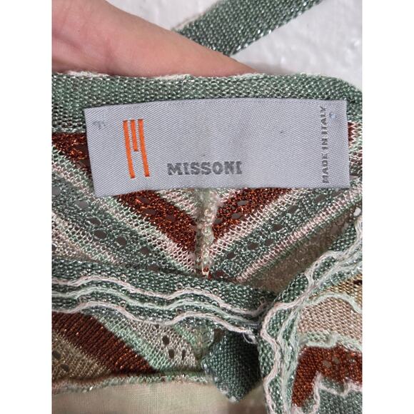 Missoni Knit Bodycon Mini Dress‎ Size 10 Multicolor Striped Boho Crisscross Back - Picture 13 of 13